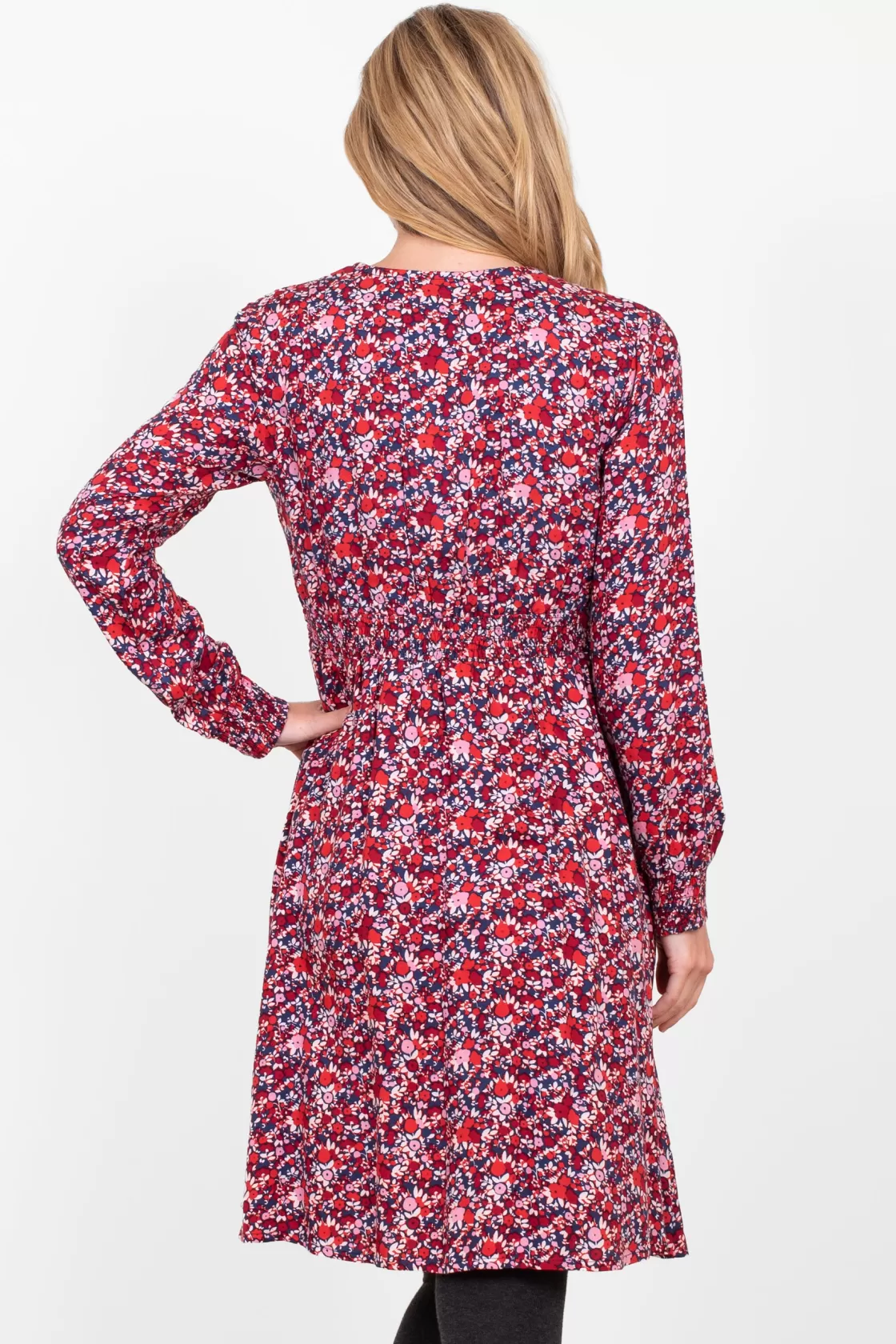 Dresses>Brakeburn Mixed Berry Floral Wrap Dress Multicoloured