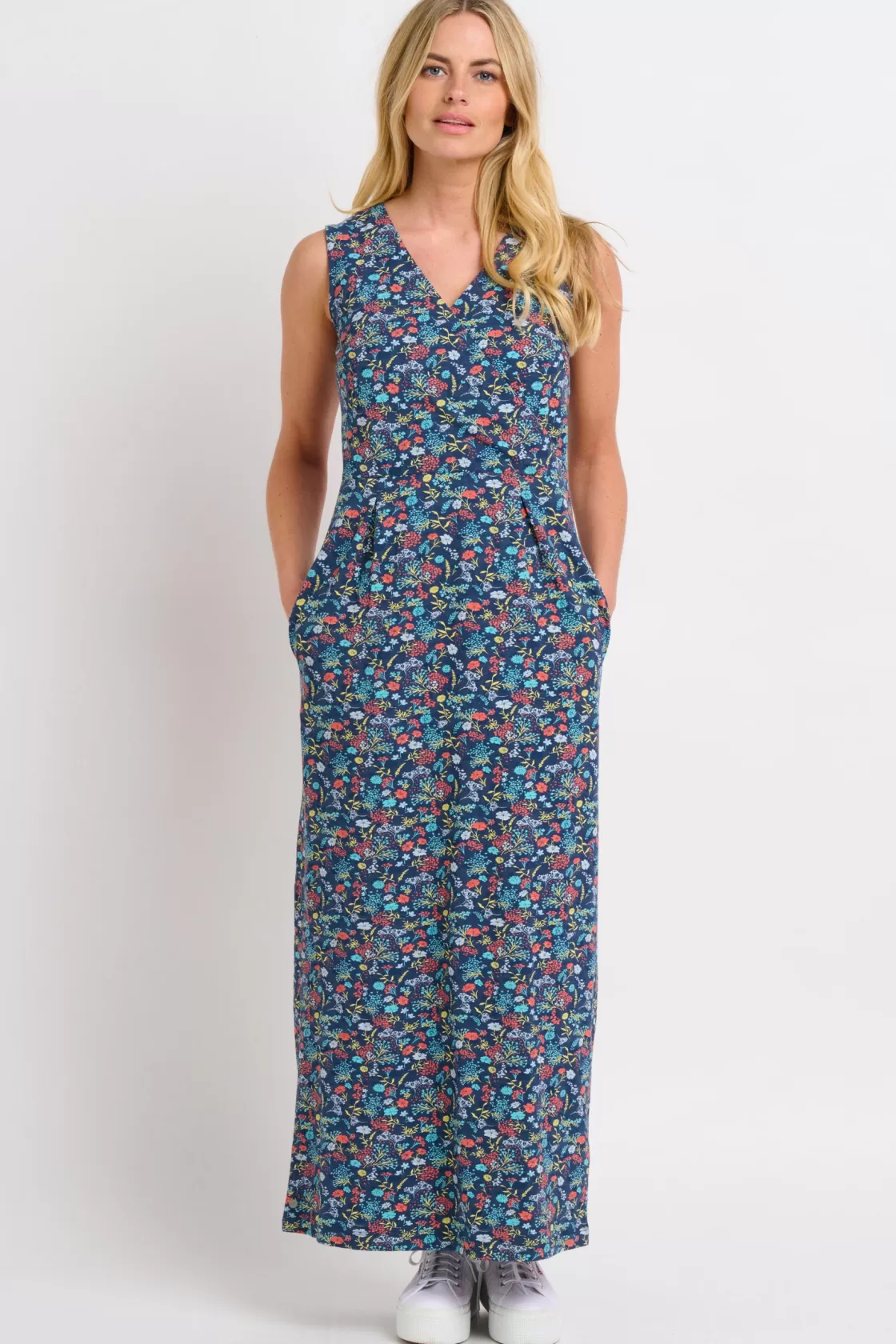 Dresses>Brakeburn Vintage Ditsy Wrap Dress Blue