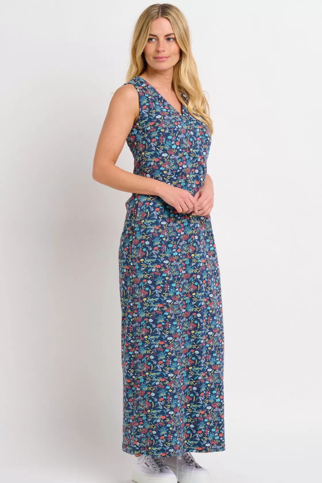 Dresses>Brakeburn Vintage Ditsy Wrap Dress Blue
